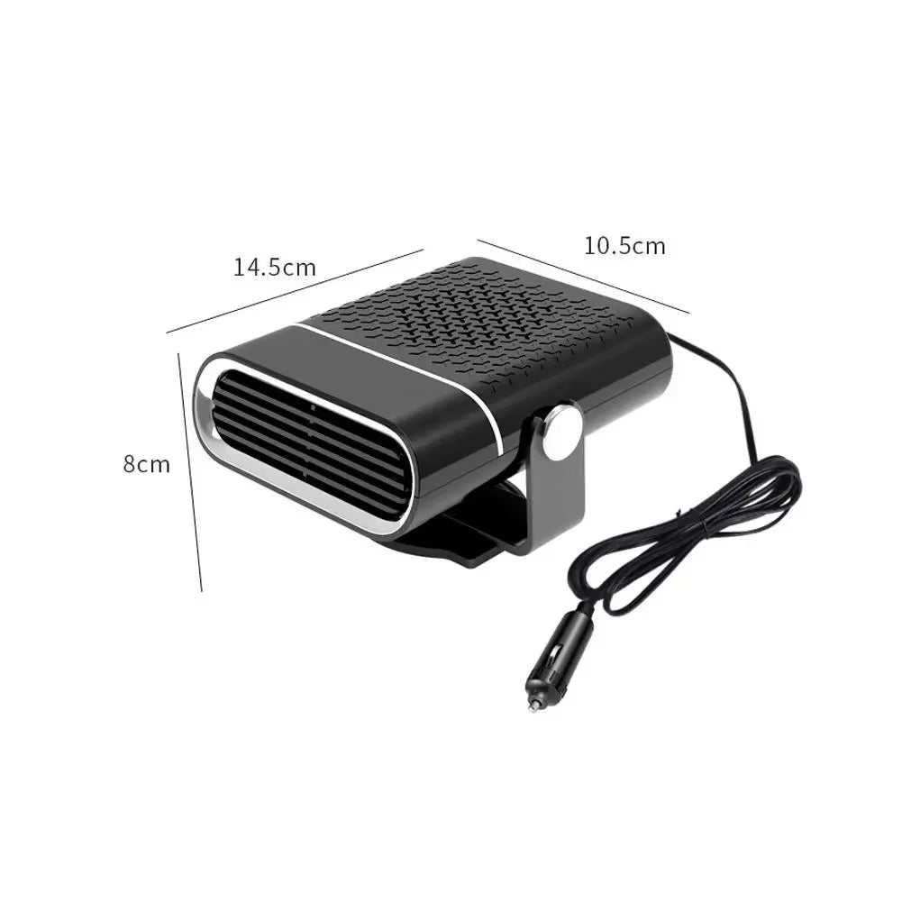 12V 120W Portable Car Heater with Fast Heating and Cooling Fan, 360° Rotating Defogger/Defroster, Cigarette Lighter Plug-In