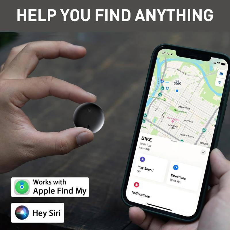 GPS Tracker for Car, Mini Tracker Device with Weatherproof Magnetic Case-No Monthly Fee-Best Hidden GPS Tracker, Anti-Lost Device, Works with Apple Find My