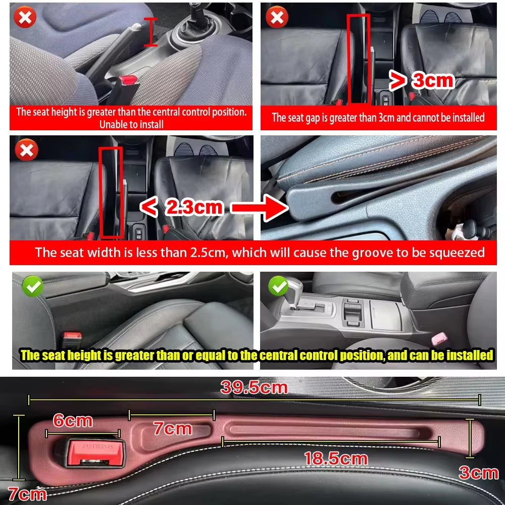1 Pair Universal Car Seat Gap Plug Strip Side Seam Car Gap Filler Leak Proof Seat Gap Storage Organizer Interior Decoration