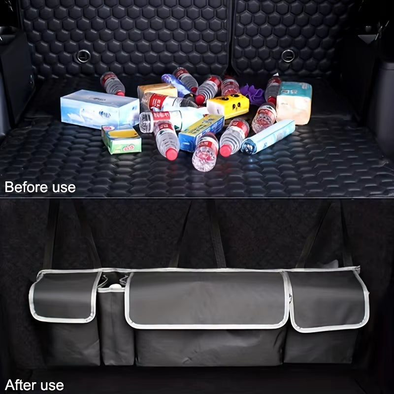 Versatile Oxford Cloth Car Trunk Storage Bag Rear Seat Back Hanging Vehicle Organizer Box for Automobile Interior